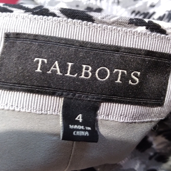 Talbots Side Double Zip Painted Black Gray White Pencil Skirt Size 4 - Picture 11 of 13